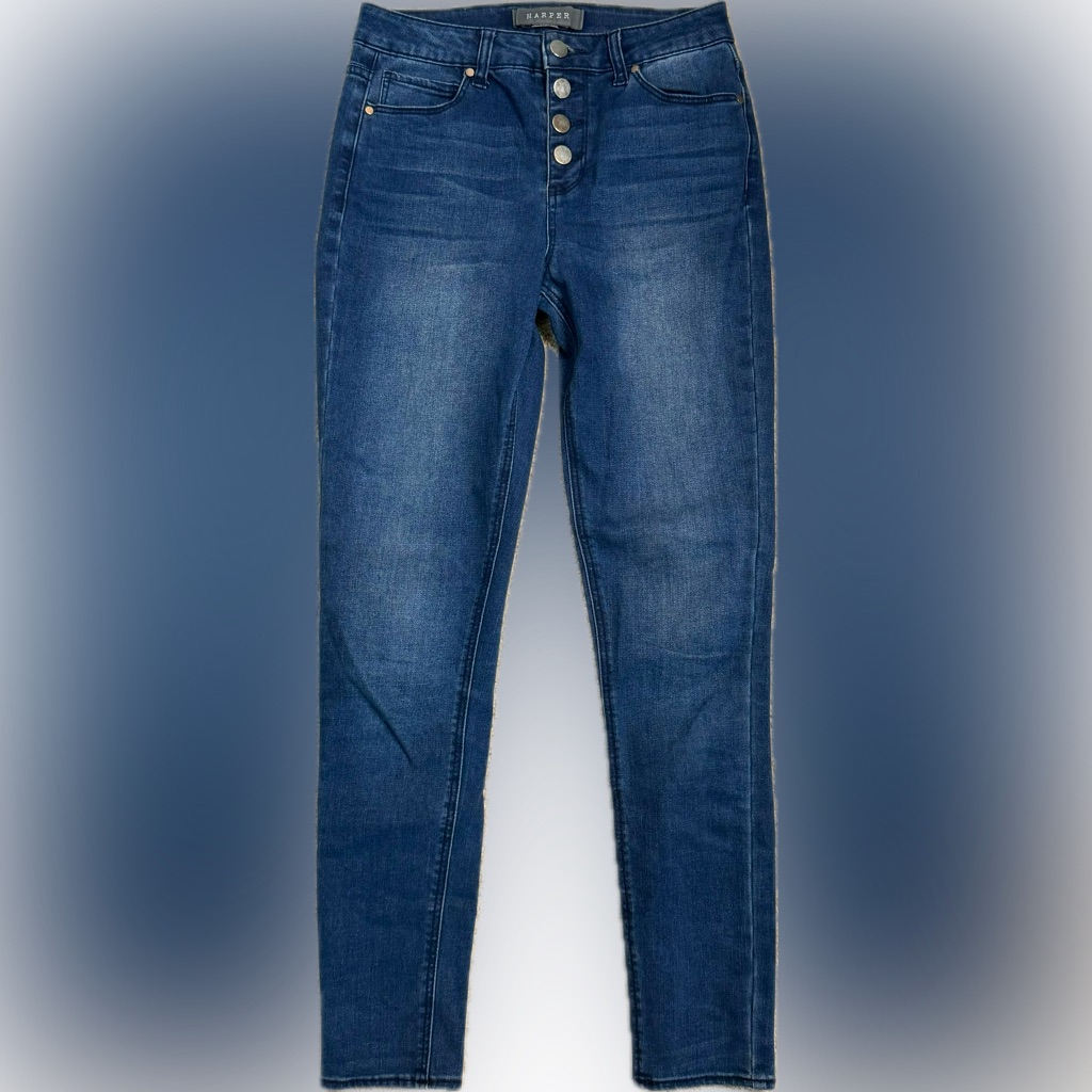Harper Buttoned Front Skinny Jeans